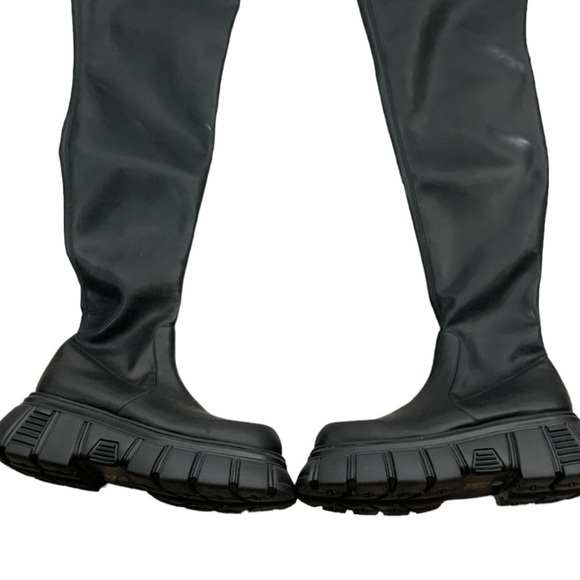 Jeffrey Campbell Bottines Stomped Ok Over The Knee Boots Black Size 40 - Picture 4 of 11